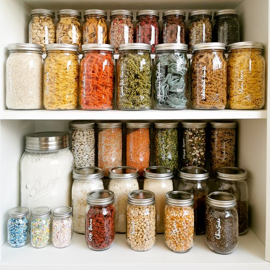 Organizing 101: The Pantry  Kitchen storage containers, Glass food storage,  Glass food storage containers